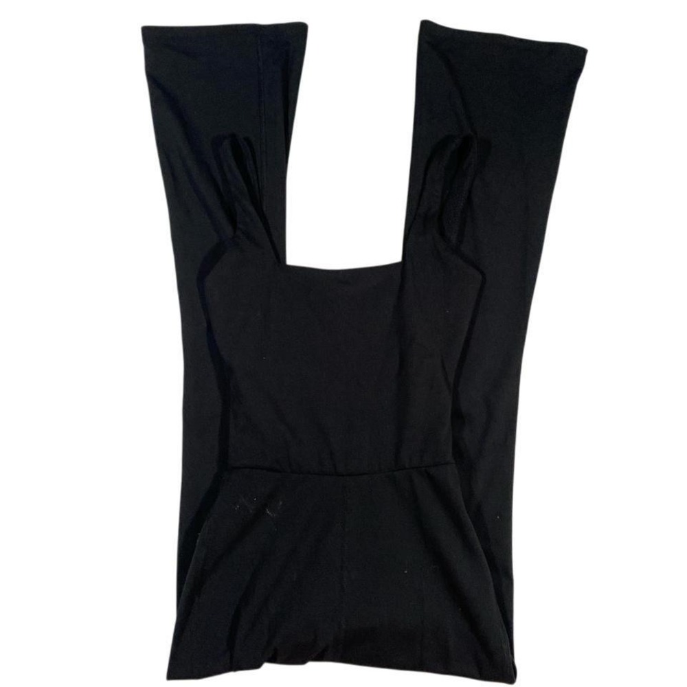 TIS By Thrive Black Jumpsuit Flare Leg Square Neck‎ Sleeveless Casual Everyday